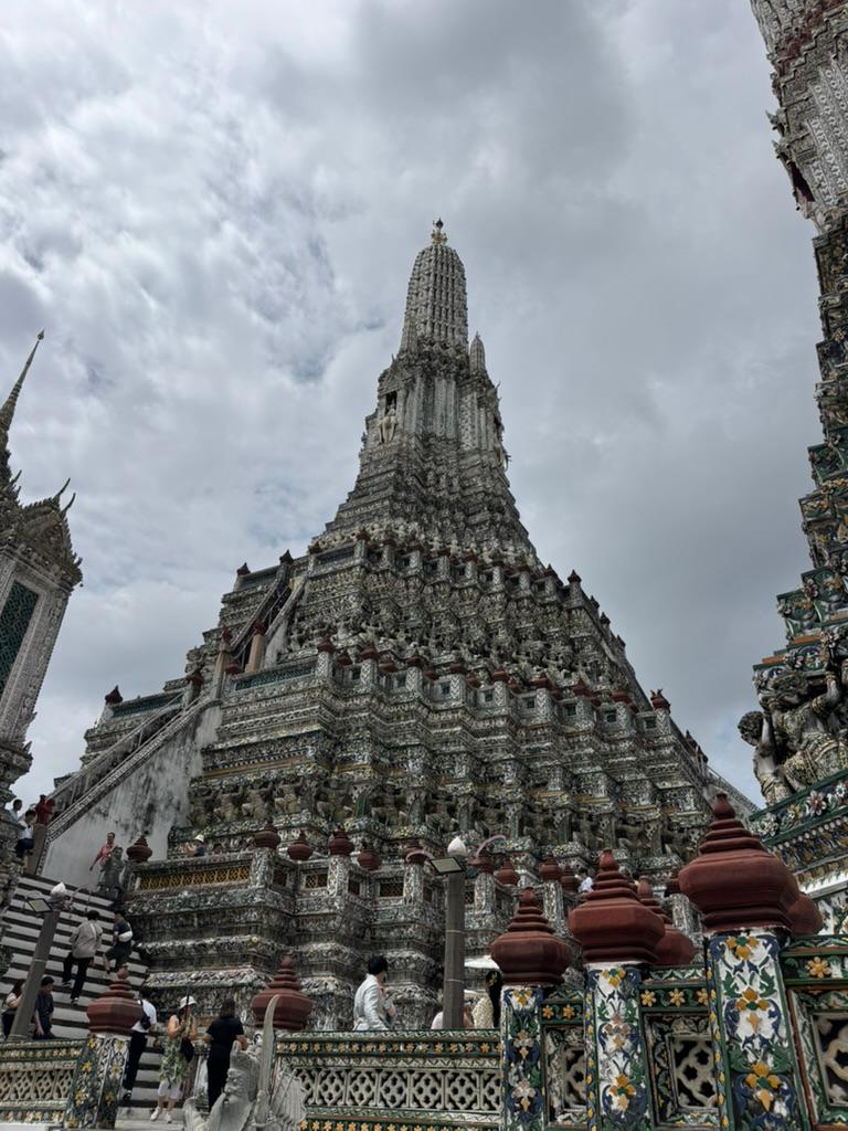 Wat Arun’s central prang, rising above the terrace.