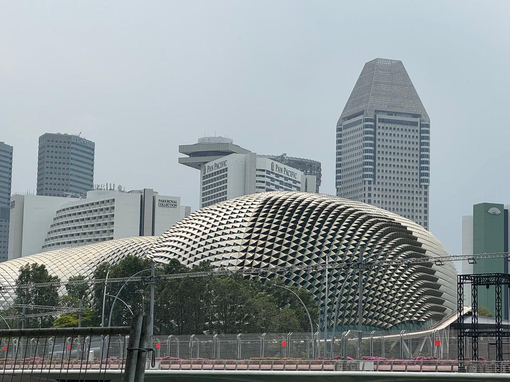 Esplanade and the Singapore CBD skyline.