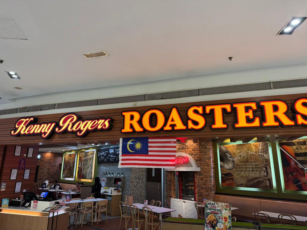 Kenny Rogers Roasters with a Malaysian flag.
