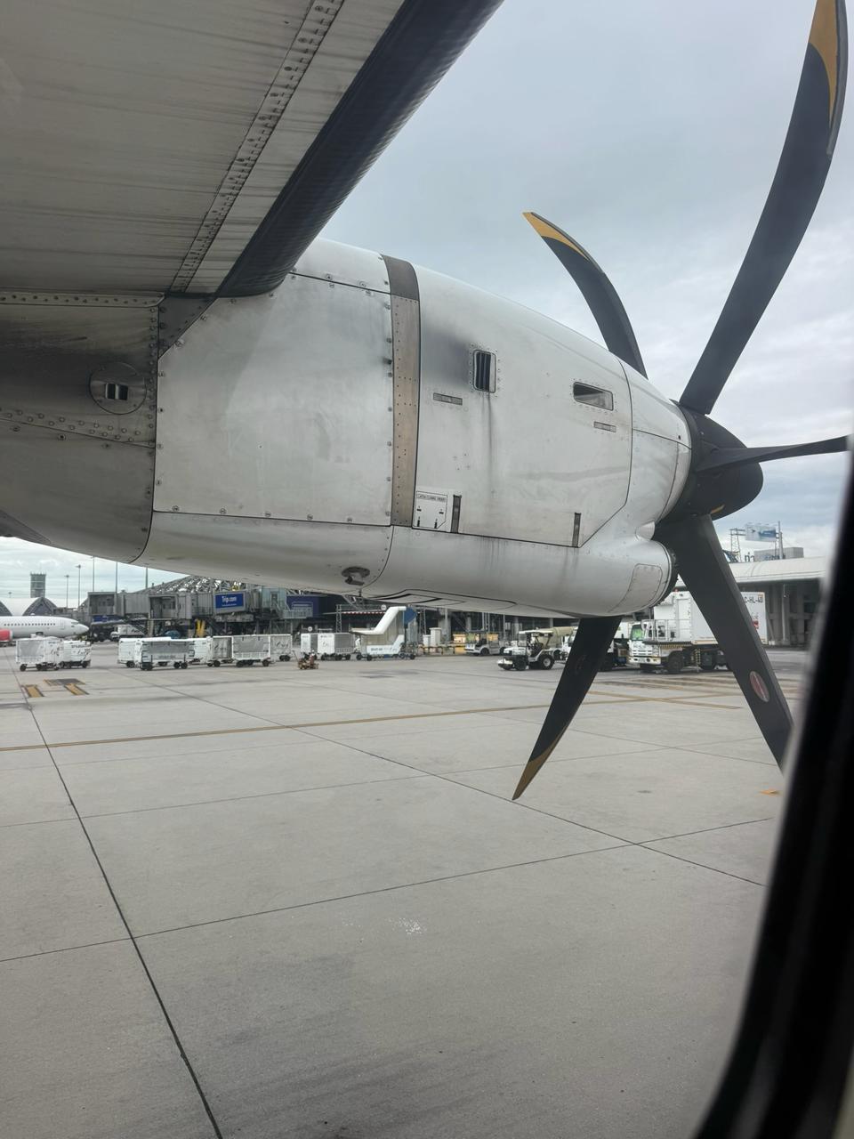 Turboprop from the window, Bangkok departure.