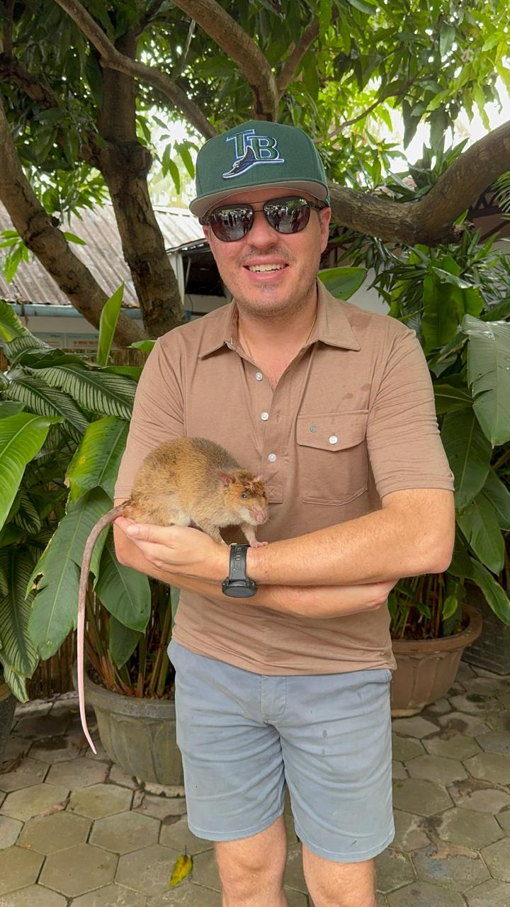 Holding a HeroRat.